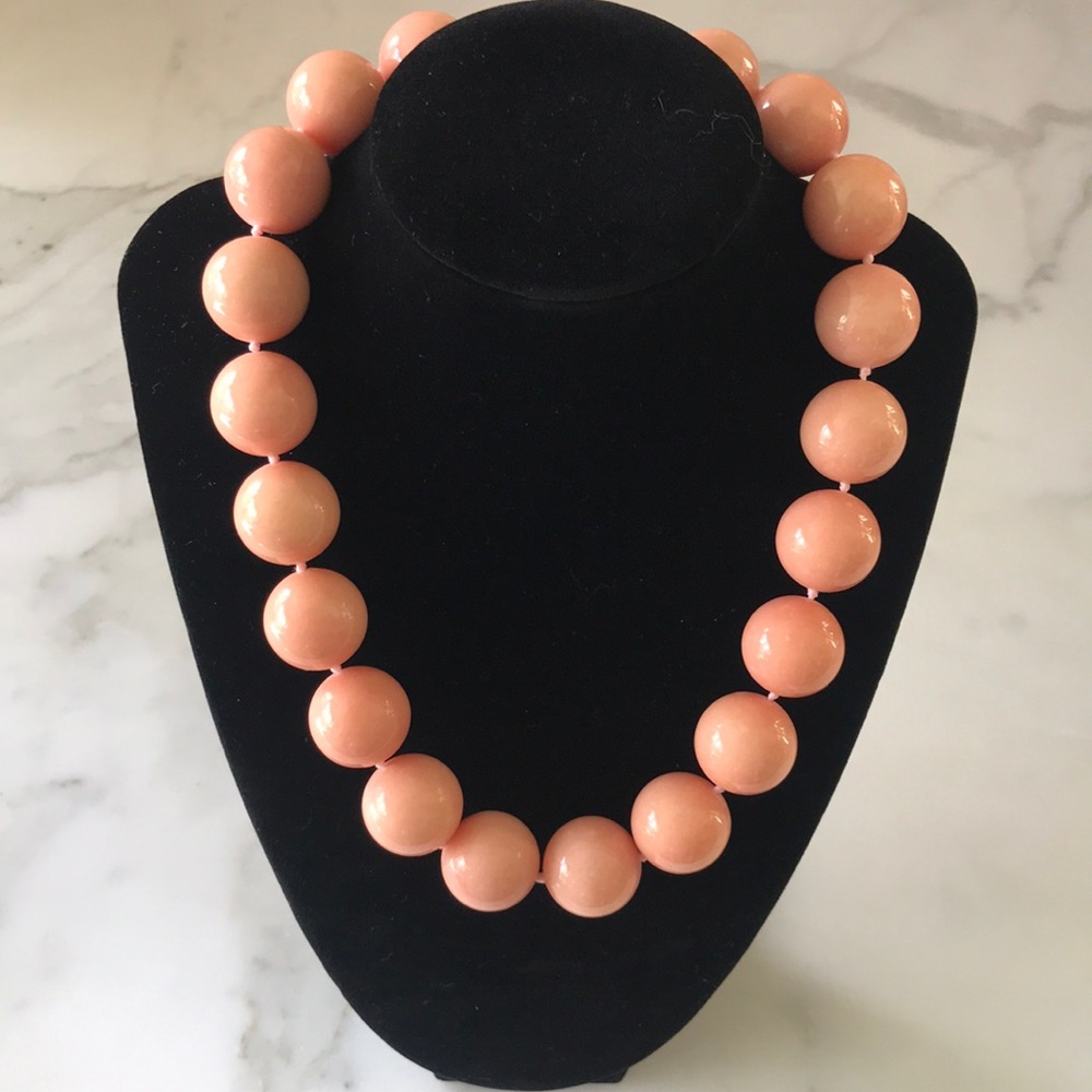 Large Pink/Peach Bead Necklace